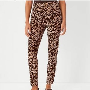 NWT Ann Taylor The Skinny Pant Corduroy brown Cheetah/Leopard jeans Print Sz 14